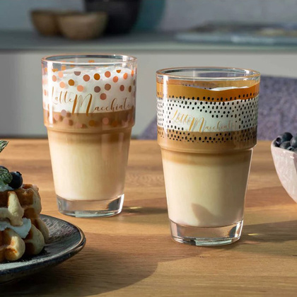 Стакан стеклянный "Solo Latte Macchiato", 410 мл, розовый, коричневый - 3