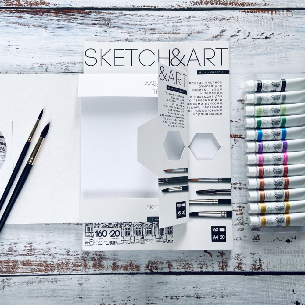 Блок бумаги для акрила, гуаши и темперы "Sketch&Art", А4, 160 г/м2, 20 листов  - 6