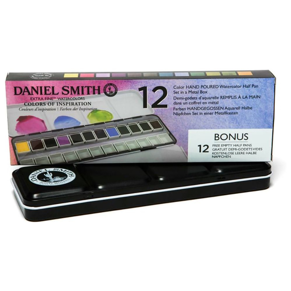 Набор акварели Daniel Smith "Colors of inspiration", 12 цветов, кюветы - 3