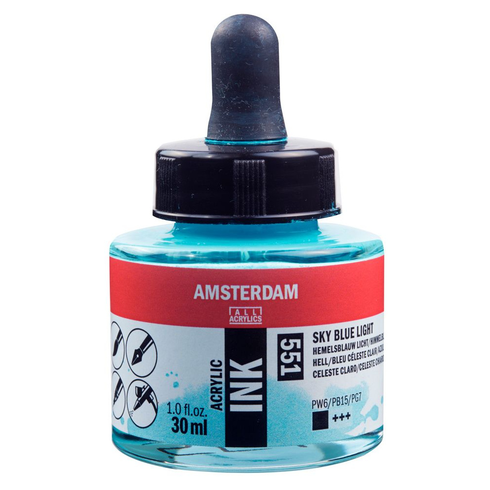 Жидкий акрил "Amsterdam", 551 небесно-голубой светлый, 30 мл