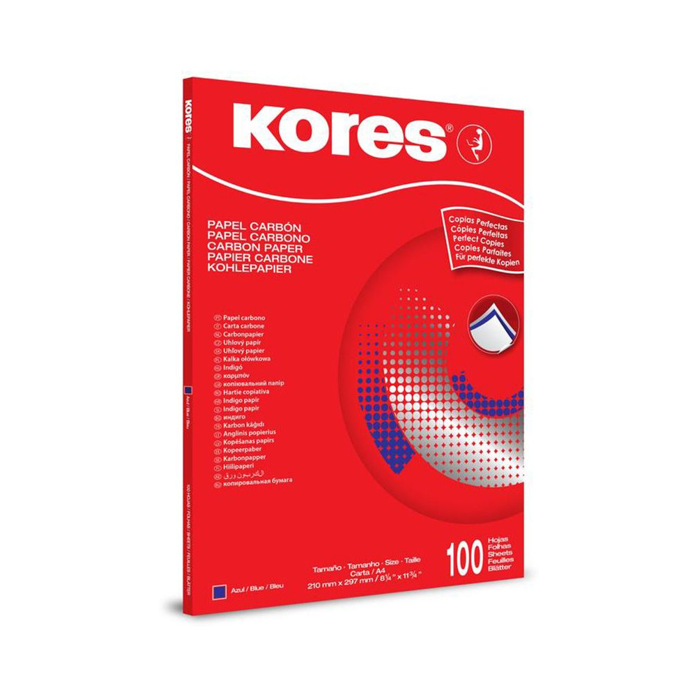 Бумага копировальная "Kores", А4, 100 листов, синий