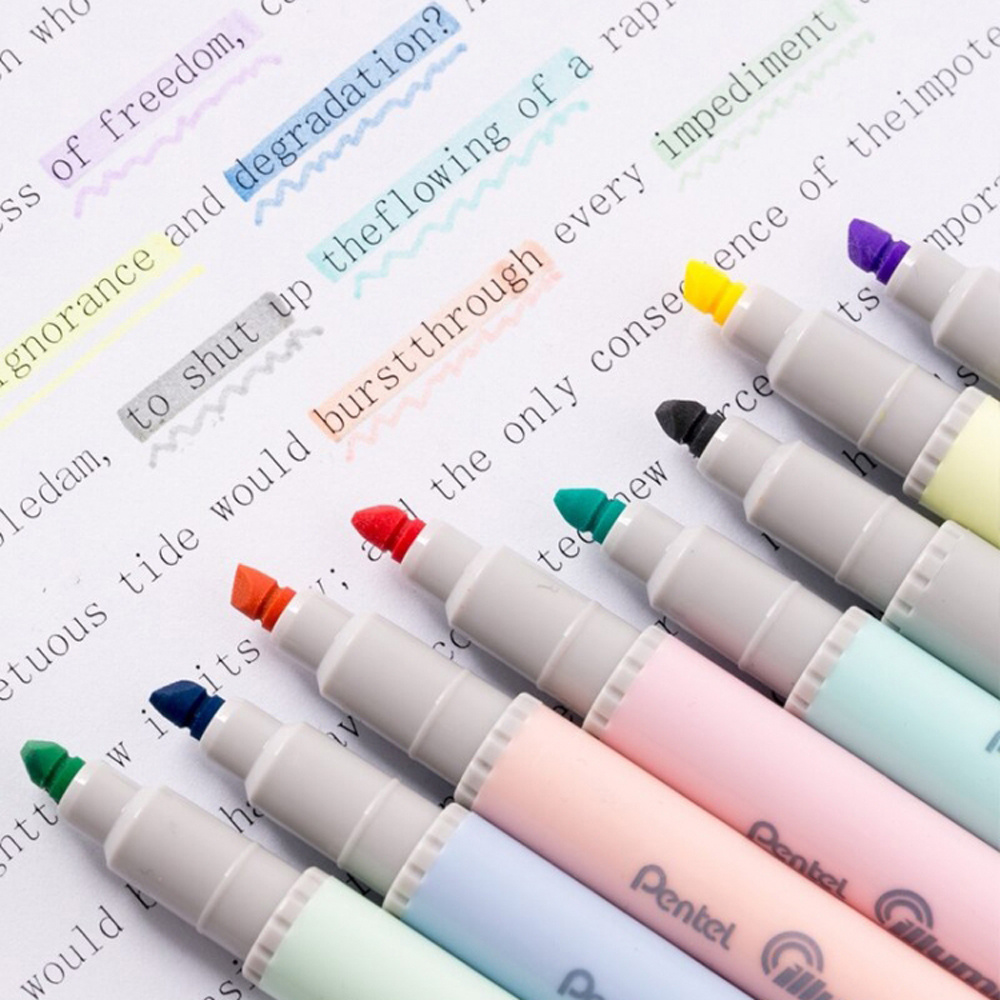 Маркер текстовый двусторонний «Pentel Illumina flex», пастельный, розовый - 6