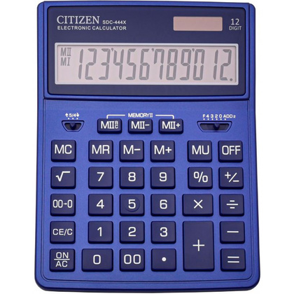 Калькулятор настольный CITIZEN "SDC-444X", 12-разрядый, темно-синий  - 4