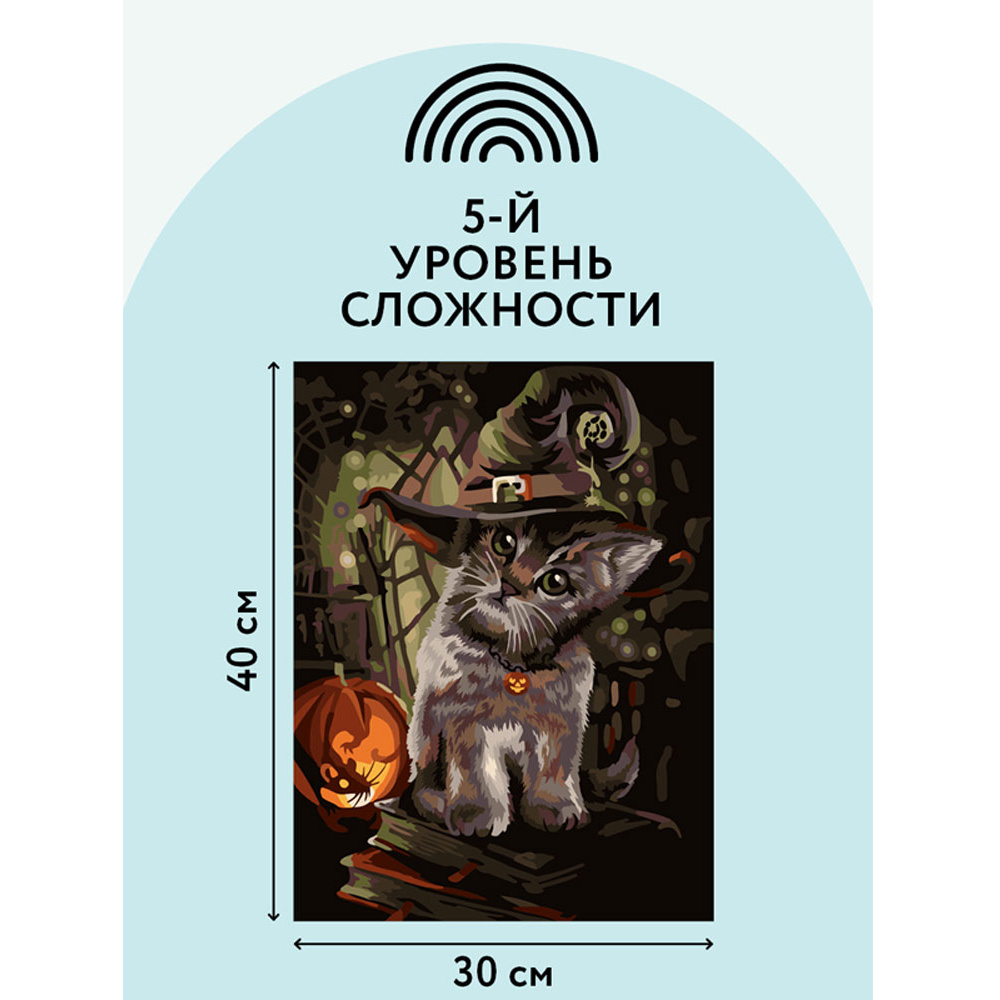 Картина по номерам "Заколдованный котик" - 4