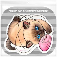 Коврик для мыши "Котёнок", 210x174x2 мм, ПВХ, разноцветный