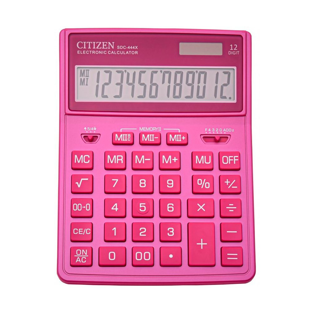 Калькулятор настольный CITIZEN "SDC-444 XRPKE", 12-разрядный, розовый - 3