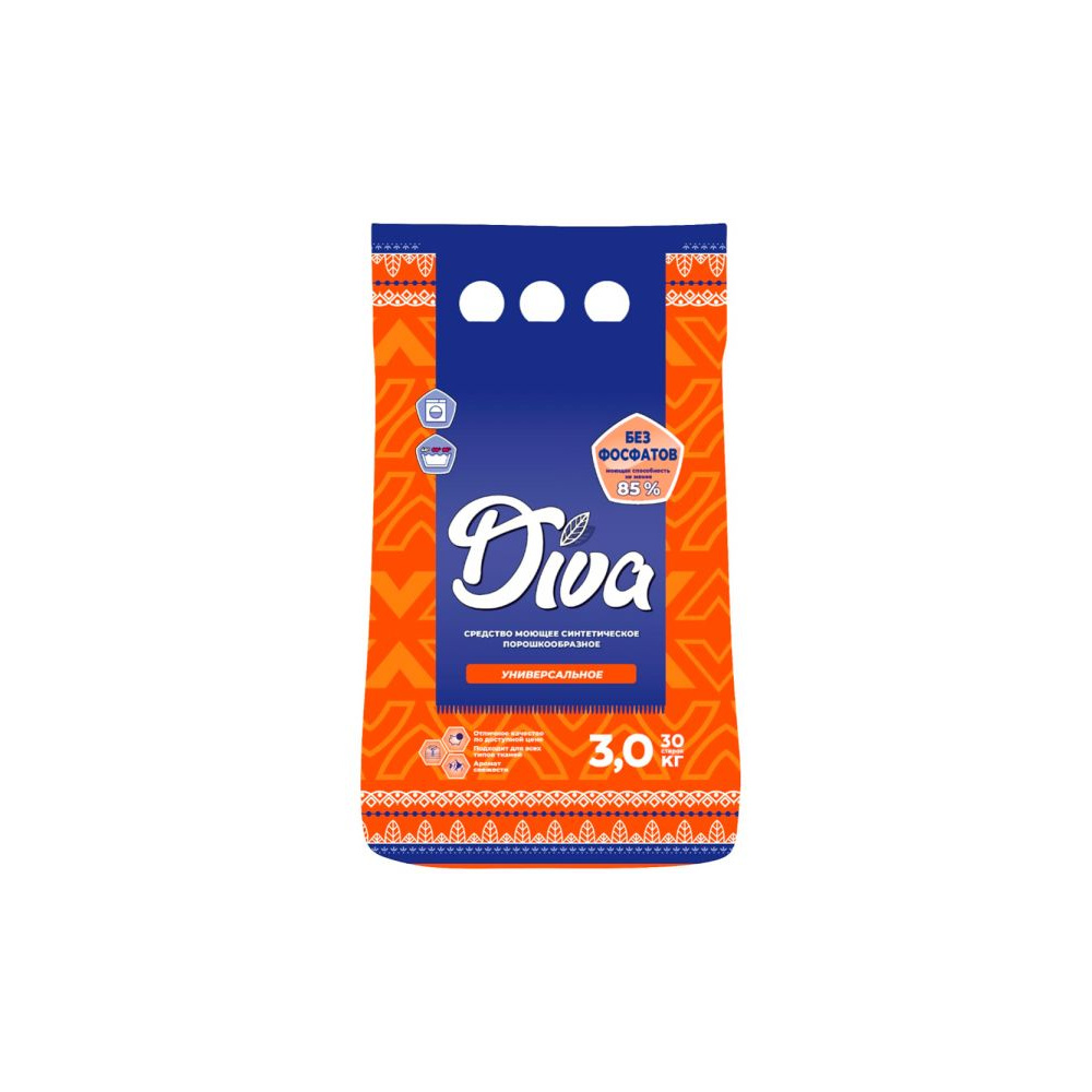 Порошок стиральный Diva, 3 кг универсальный