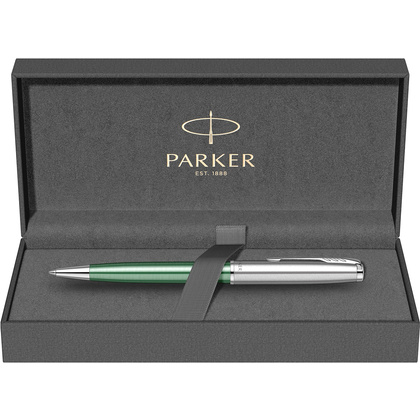 Ручка шариковая автоматическая Parker "Sonnet Essential SB K545", 0,7 мм, серебристый, зеленый, стерж. черный - 2