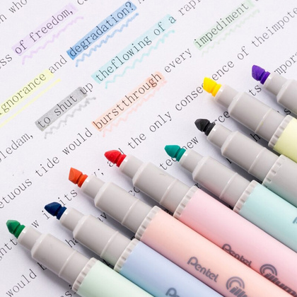 Маркер текстовый двусторонний «Pentel Illumina flex», пастельный, розовый - 6