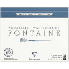 Блок-склейка бумаги для акварели "FONTAINE", 24x30 см, 300 г/м2, 25 листов