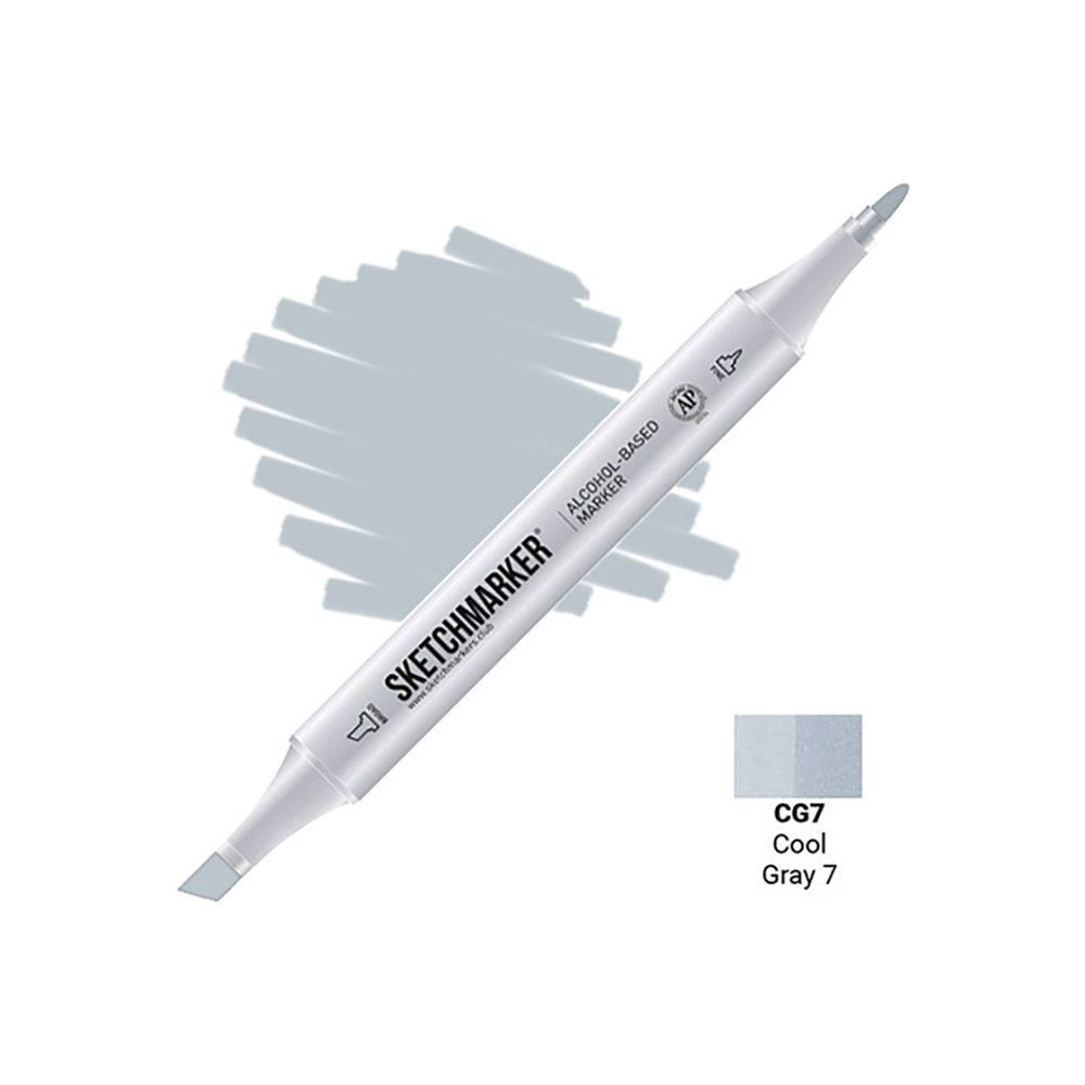 Маркер перманентный двусторонний "Sketchmarker", CG7 серый холодный №7