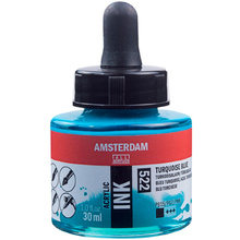 Жидкий акрил "Amsterdam", 522 бирюзовый синий, 30 мл