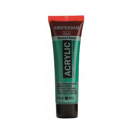 Краски акриловые "Amsterdam", 615 изумрудный, 20 мл, туба
