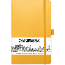 Скетчбук "Sketchmarker", 13x21 см, 140 г/м2, 80 листов, желтый