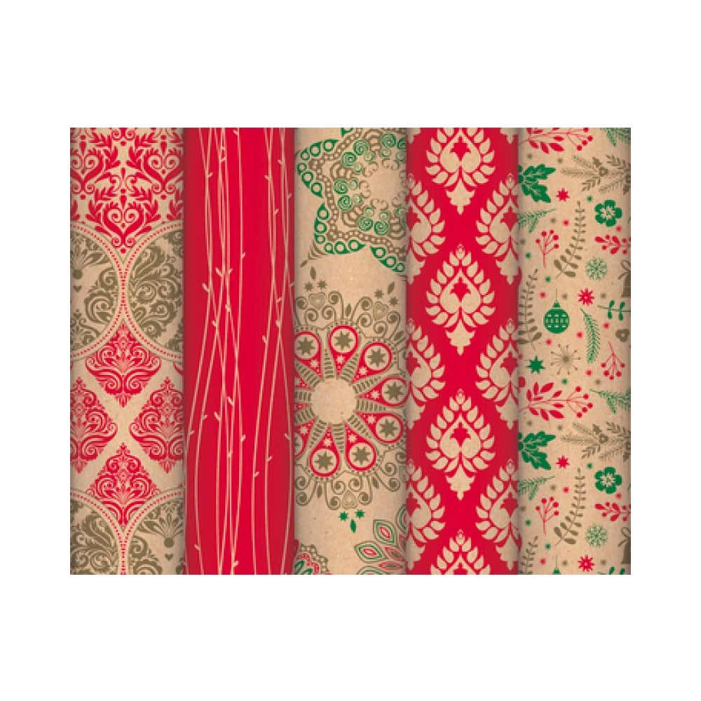 Бумага декоративная в рулоне "Authentic christmas", 2x0.7 м, 70 г/м2, ассорти