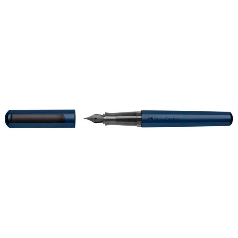 Ручка перьевая "Hexo Blue", F, матовый синий, патрон черный - 3