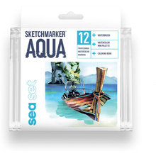 Набор акварельных маркеров "Sketchmarker Aqua. Sea Set", 12 шт., ассорти