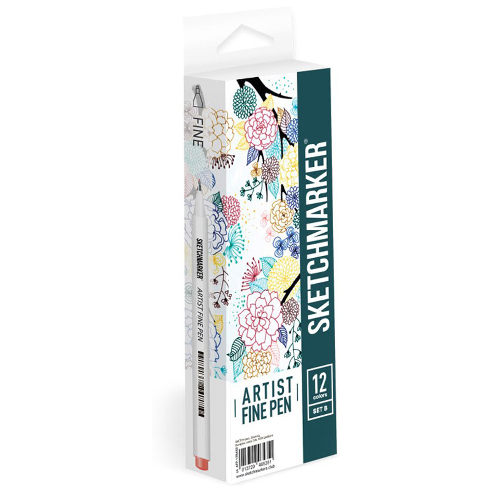 Ручки капиллярные "Sketchmarker. Basic 2", 12 шт.