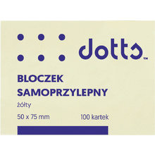 Бумага для заметок на клейкой основе "Dotts", 50x75 мм, 100 листов, желтый