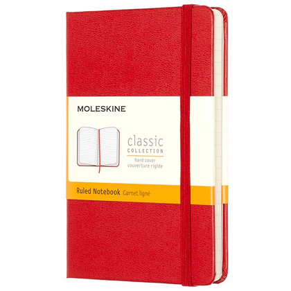 Блокнот "Classic Pocket", А6, 90x140 мм, 96 л, красный